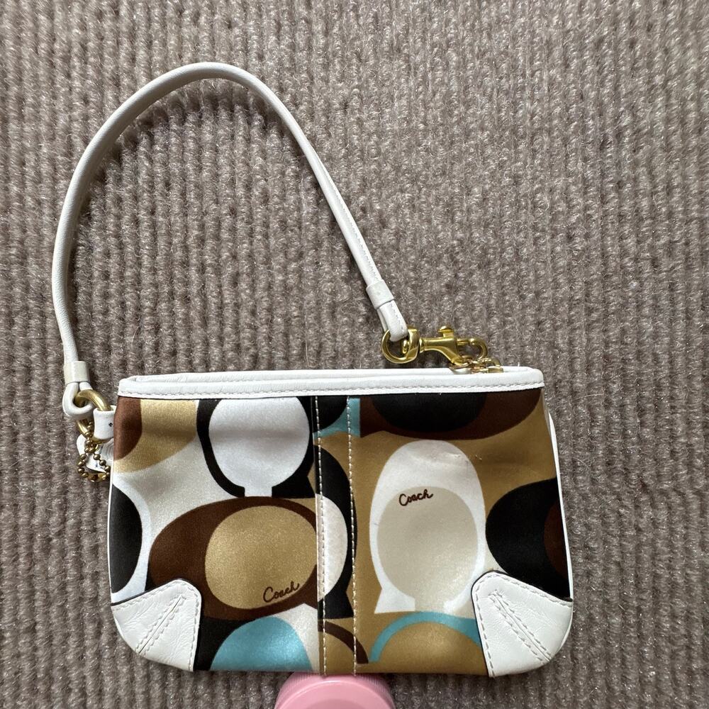 Vntage Coach Op Art / Signature sateen wristlet